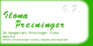 ilona preininger business card